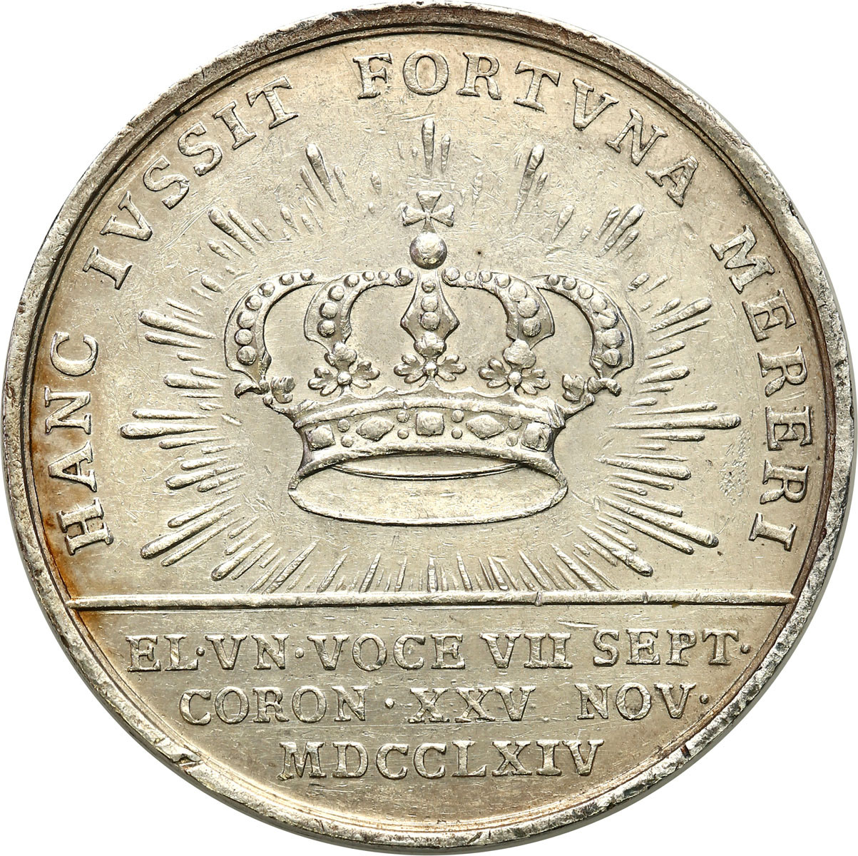 Stanisław August Poniatowski. Medal koronacyjny 1764, Londyn, srebro